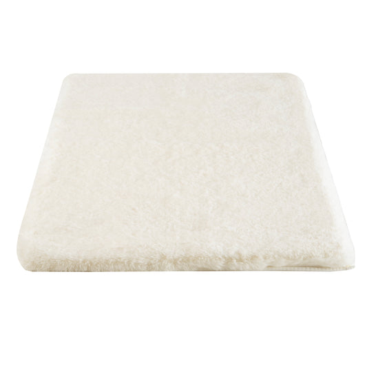 Home-Complete 21x34 Small Faux Fur Bath Mat for Hallway or Kitchen, Machine Washable Nonslip Rug, (Beige)