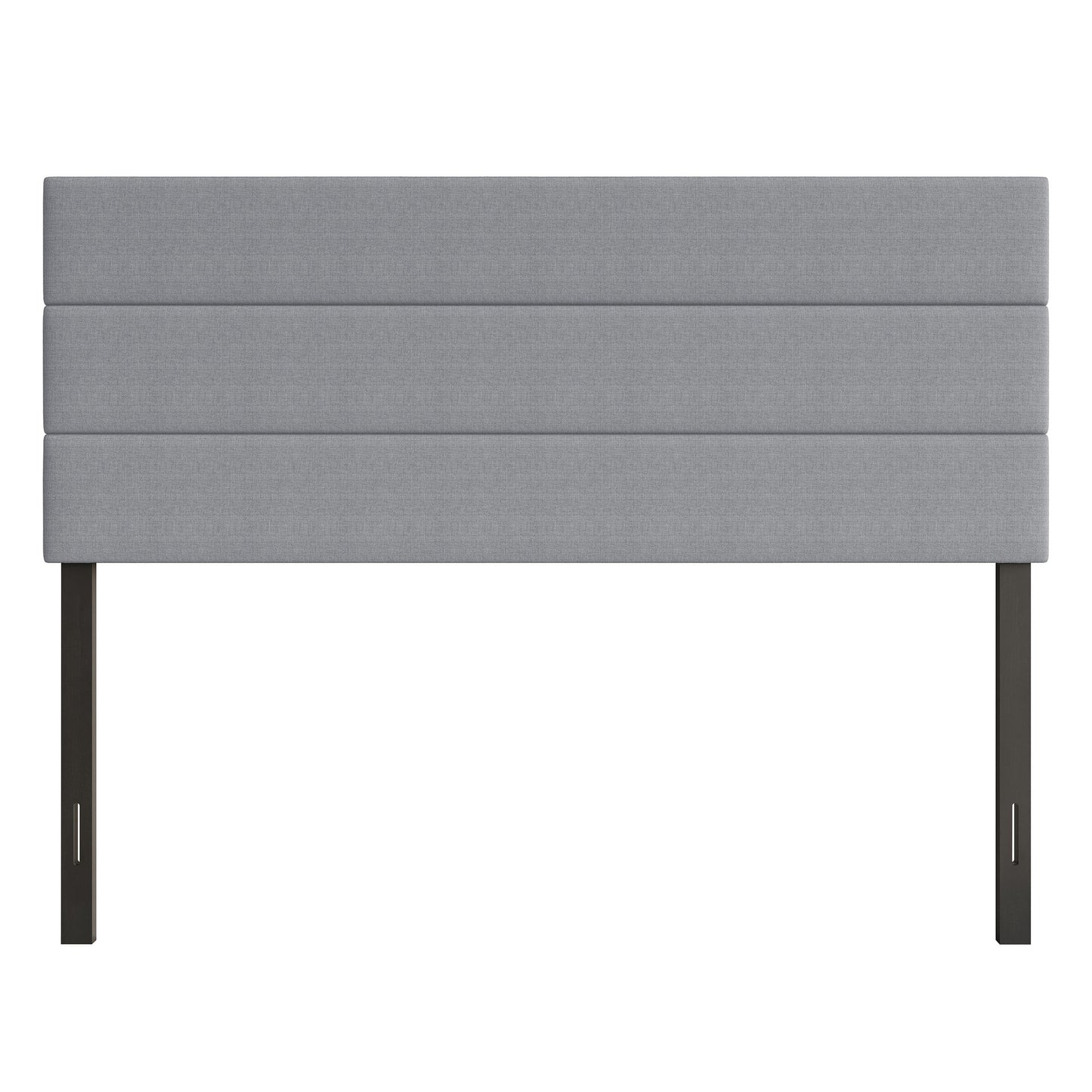 Home Design Etta Queen Upholstered Headboard with Channel Tufting and Foam Padding, Gray, Easy assembly