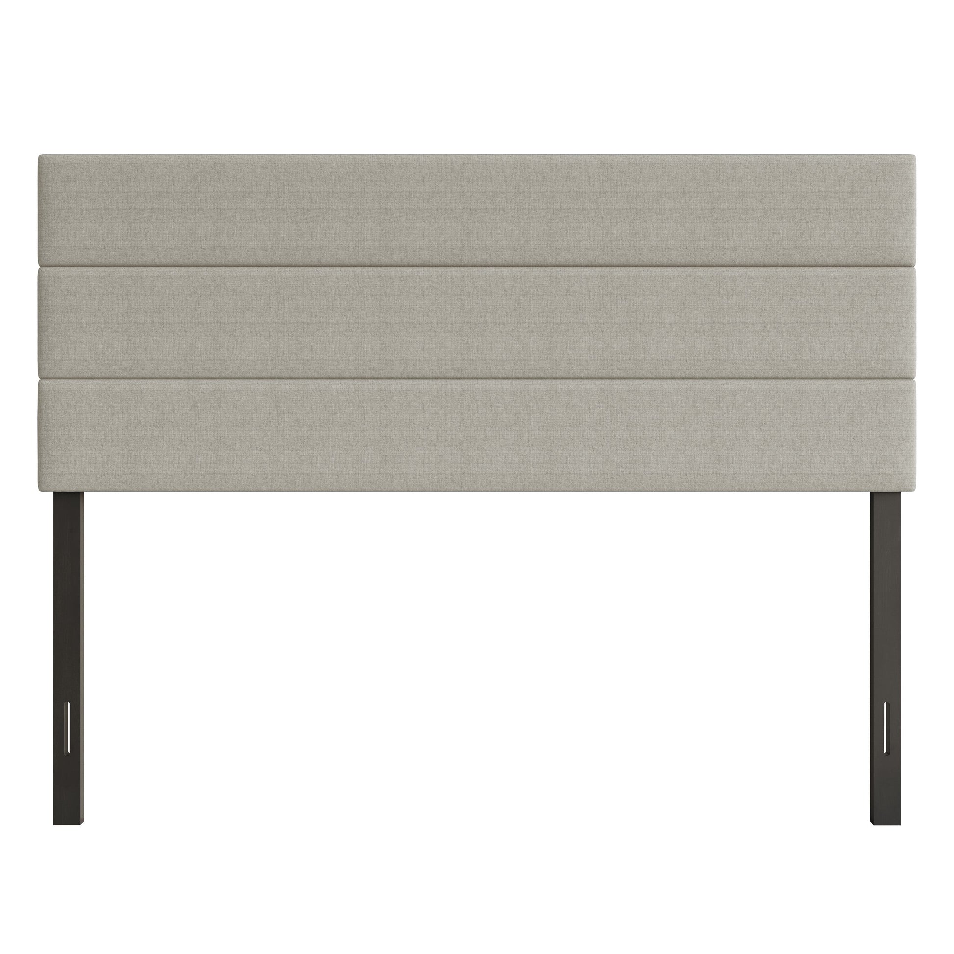 Home Design Etta Queen Upholstered Headboard with Channel Tufting and Foam Padding, Warm Gray, Easy assembly