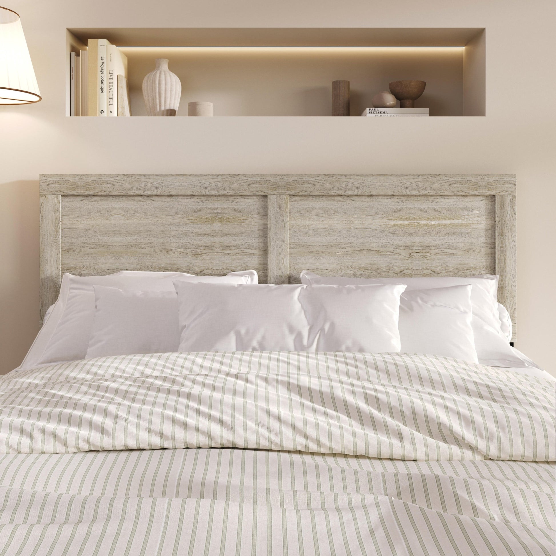 Home Design Yakima Queen Headboard with Farmhouse Design, Antique Gray, Adjustable Height, Easy Assembly