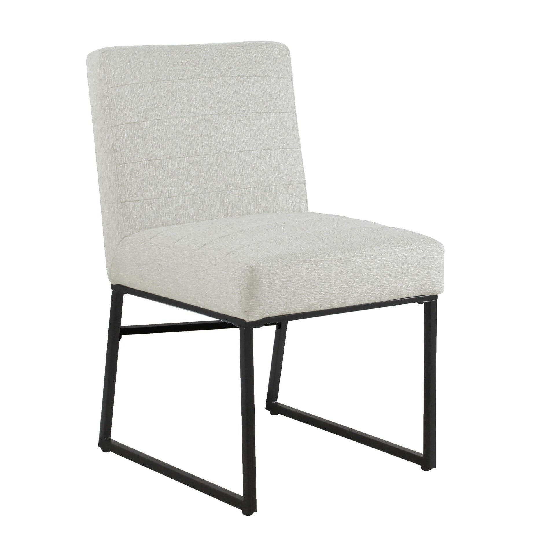 HomePop Channel Back Dining Chair with Metal Legs, Sustainable Gray