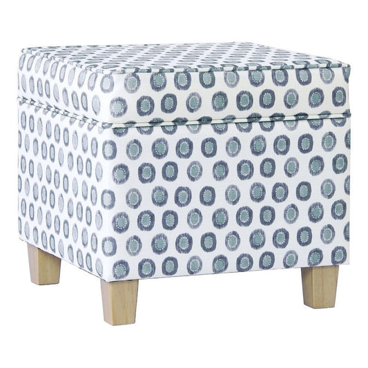 HomePop Square Storage Ottoman, Small Medallion Ikat Print