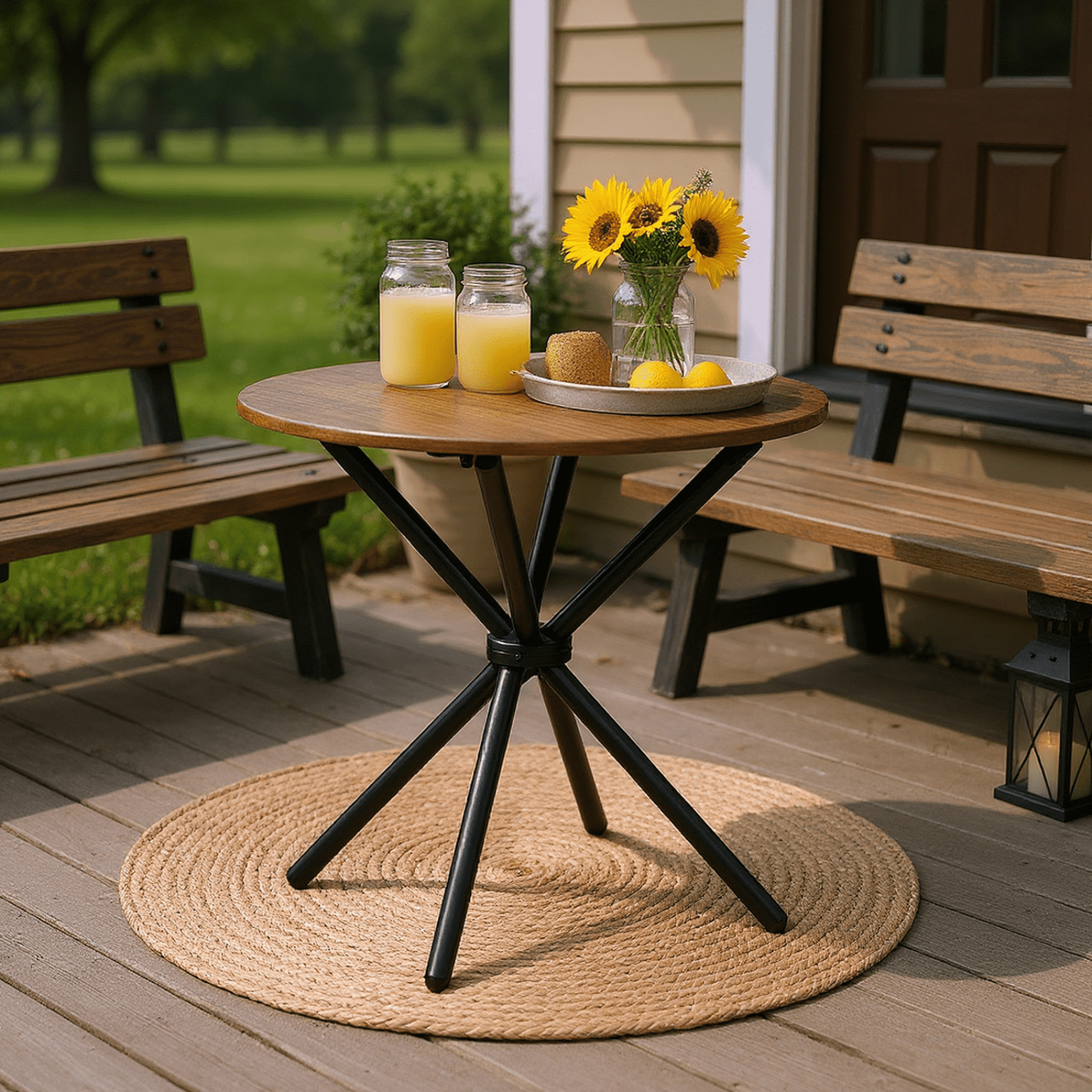 Homy Casa 31.5" Round Coffee Table for Living Room, Apartment, Lounge or Small Space, Espresso