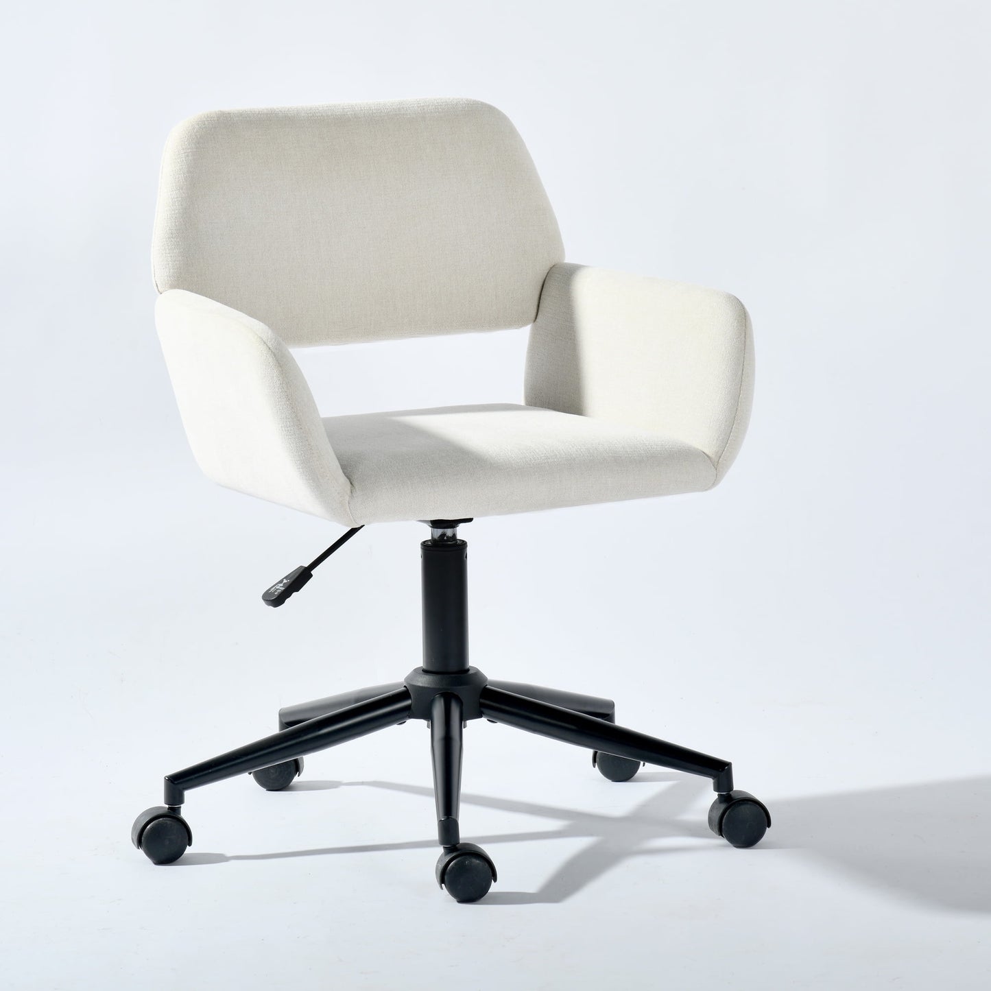 Homy Casa Swivel Office Chair, Adjustable Rolling Desk Chair for Meeting, Vanity or Meeting, Beige