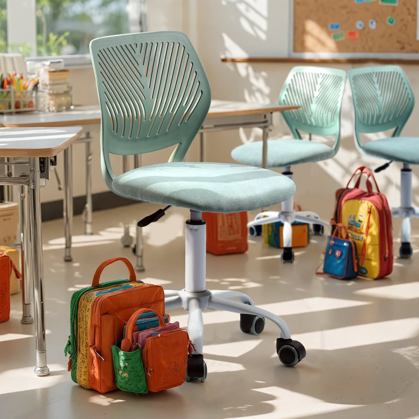 Homy Casa Swivel School Studen Chair with Adjustable Height â€“ Ideal for Classrooms, Reading Areas