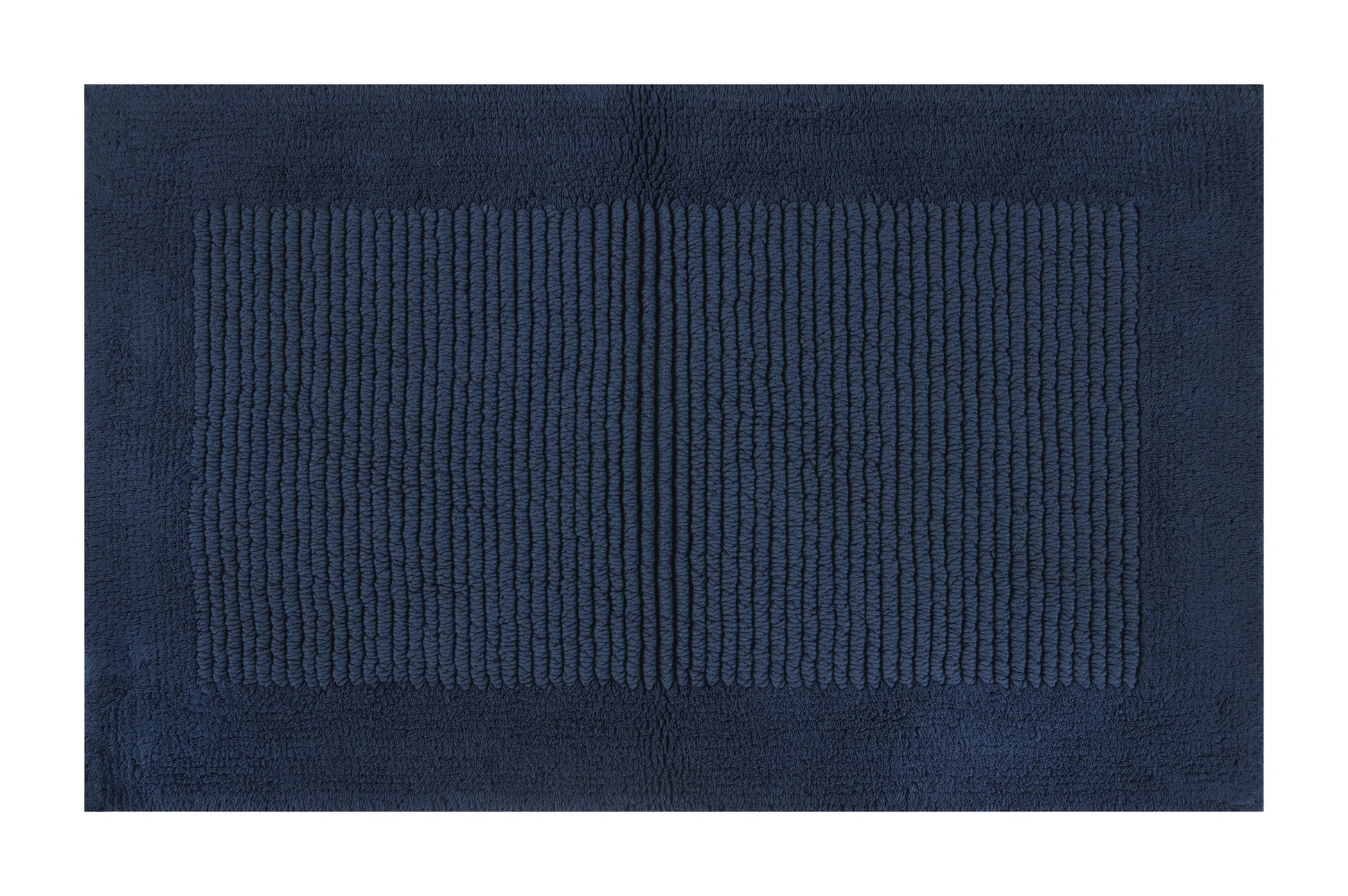 Hotel Style Blue 2-Piece Egyptian Cotton Reversible 17" x 24" Bath Rug Set