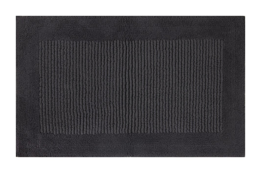 Hotel Style Grey 2-Piece Egyptian Cotton Reversible 17" x 24" Bath Rug Set