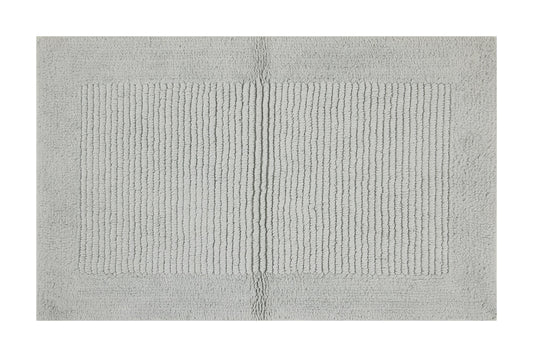 Hotel Style Silver 2-Piece Egyptian Cotton Reversible 17" x 24" Bath Rug Set