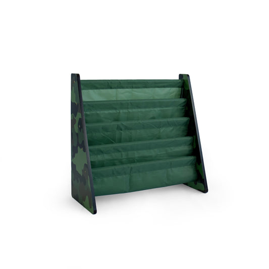 Humble Crew Kids and Toddler Bookcase 4 Tier Book Storage, Army Green Camo