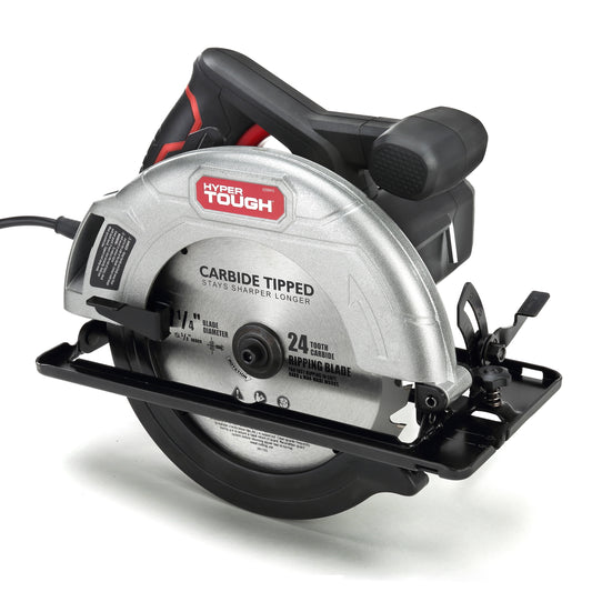 Hyper Tough 12 Amp 7-1/4 Inch Corded Circular Saw with Steel Shoe and Adjustable Bevel