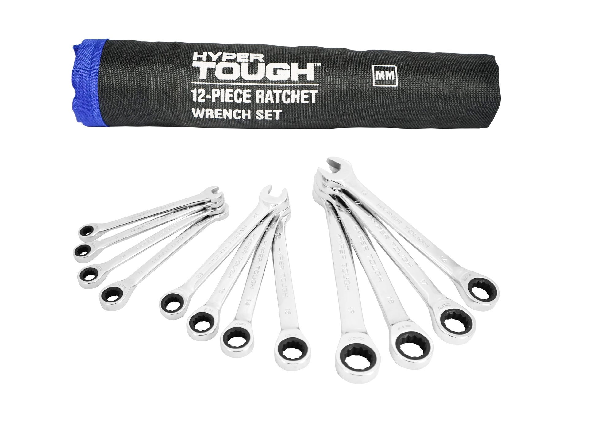 Hyper Tough 12-Piece Metric Combination Ratcheting Wrench Tool Set