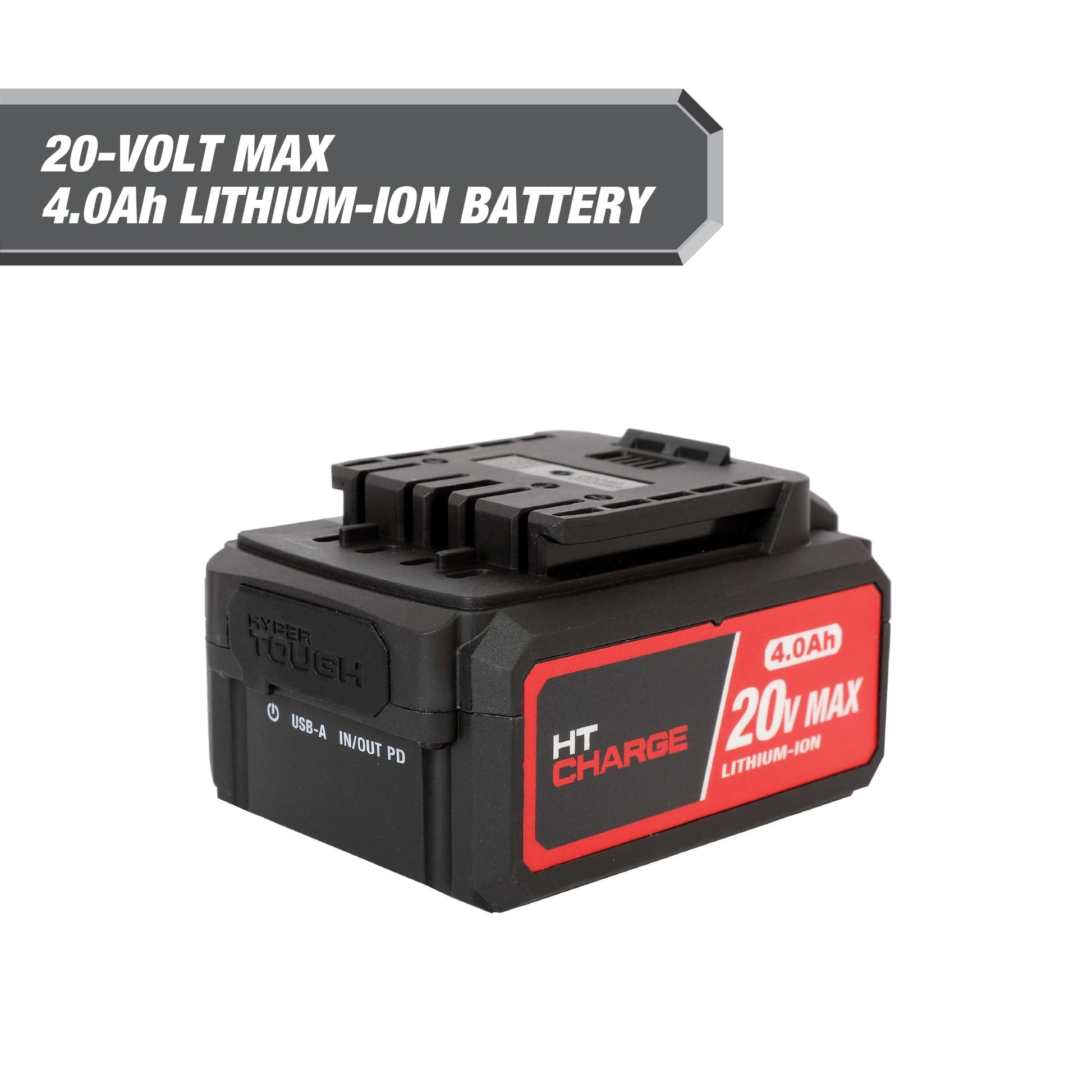 Hyper Tough 20-Volt Max Lithium-Ion 4.0Ah Battery Pack with USB-a and USB-c Ports