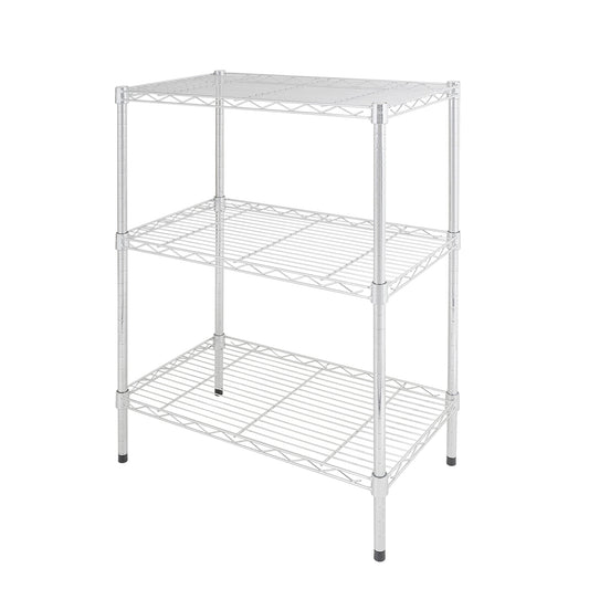 Hyper Tough 3-Tier Wire Shelving Rack, Chrome, 750 lbs Capacity