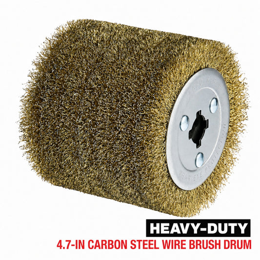 Hyper Tough 4.7-Inch x 4-Inch Carbon-Steel Wire Brush Conditioning Drum
