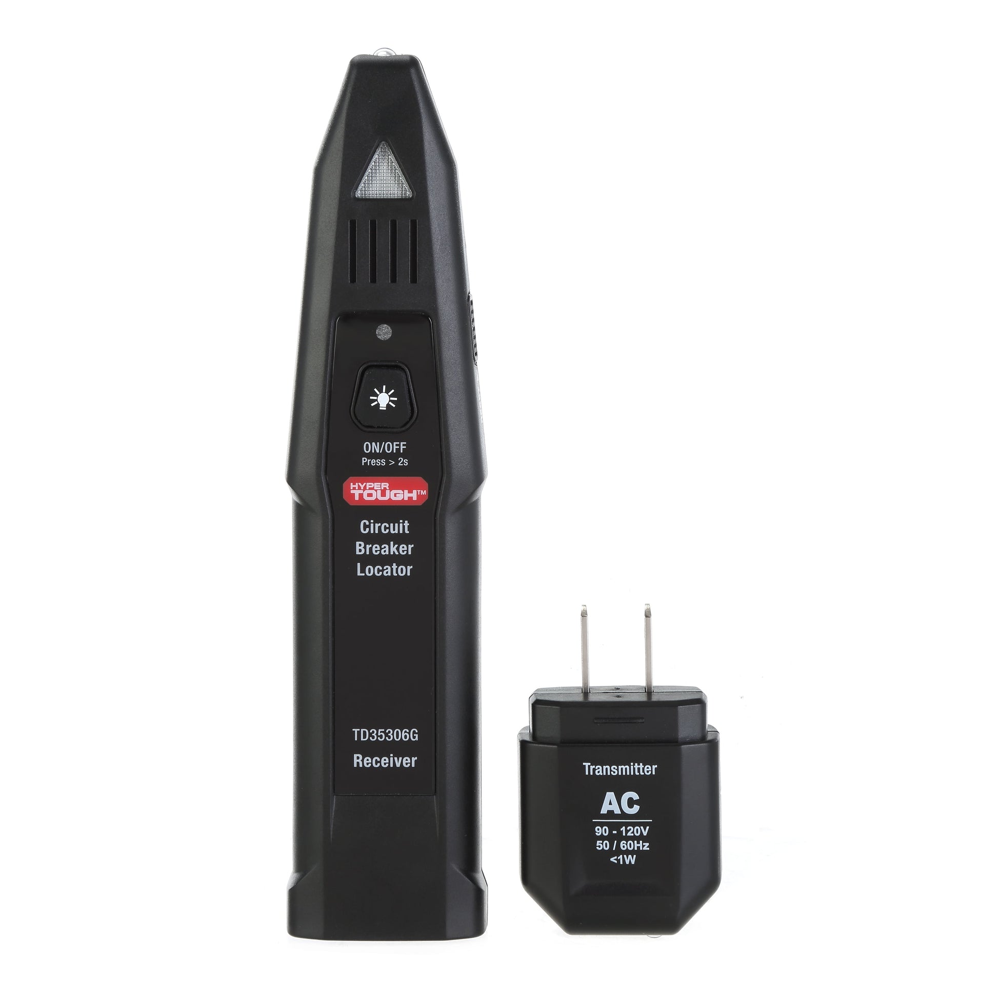 Hyper Tough Circuit Breaker Locator TD35306G, New, 1 Each, 8.5 in x 1.5 in x 0.75 in, 9-volt Battery Included, AC 90 - 120 Volts, LED Display
