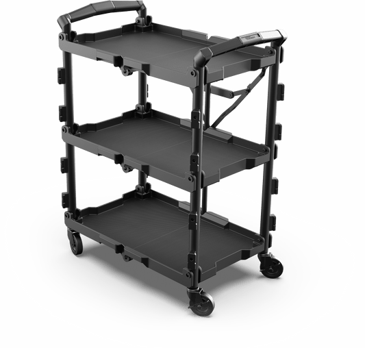 Hyper Tough Hyper Stack New Foldable Collapsible Utility Cart, Black