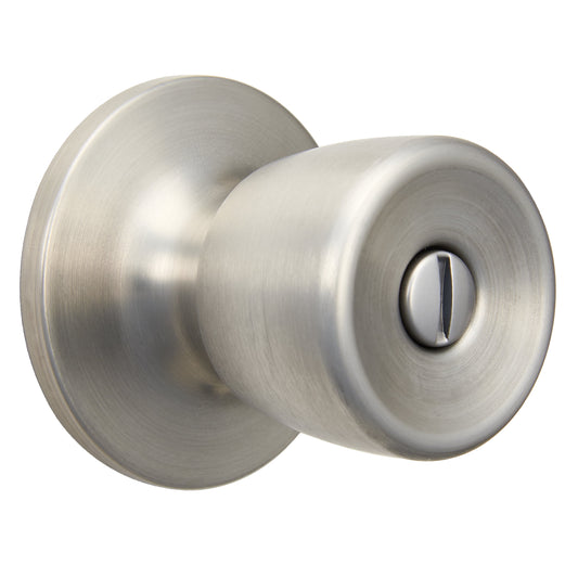 Hyper Tough Tulip Style Interior Privacy Doorknob in Stainless Steel Finish