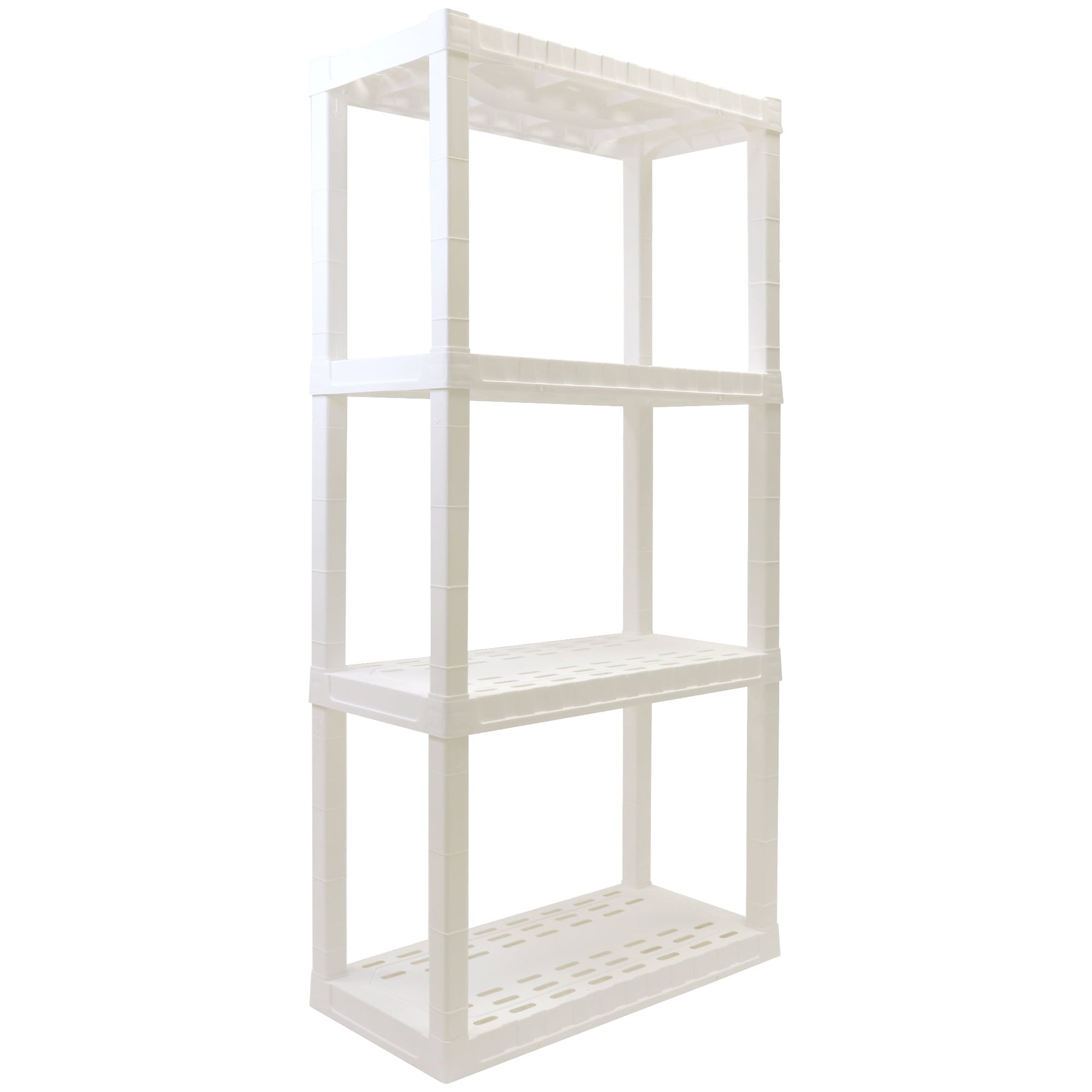 Hyper Tough Plastic Shelving Unit Storage Shelf 4-Tier 56"H x 14"D x 30"W White 400 lbs