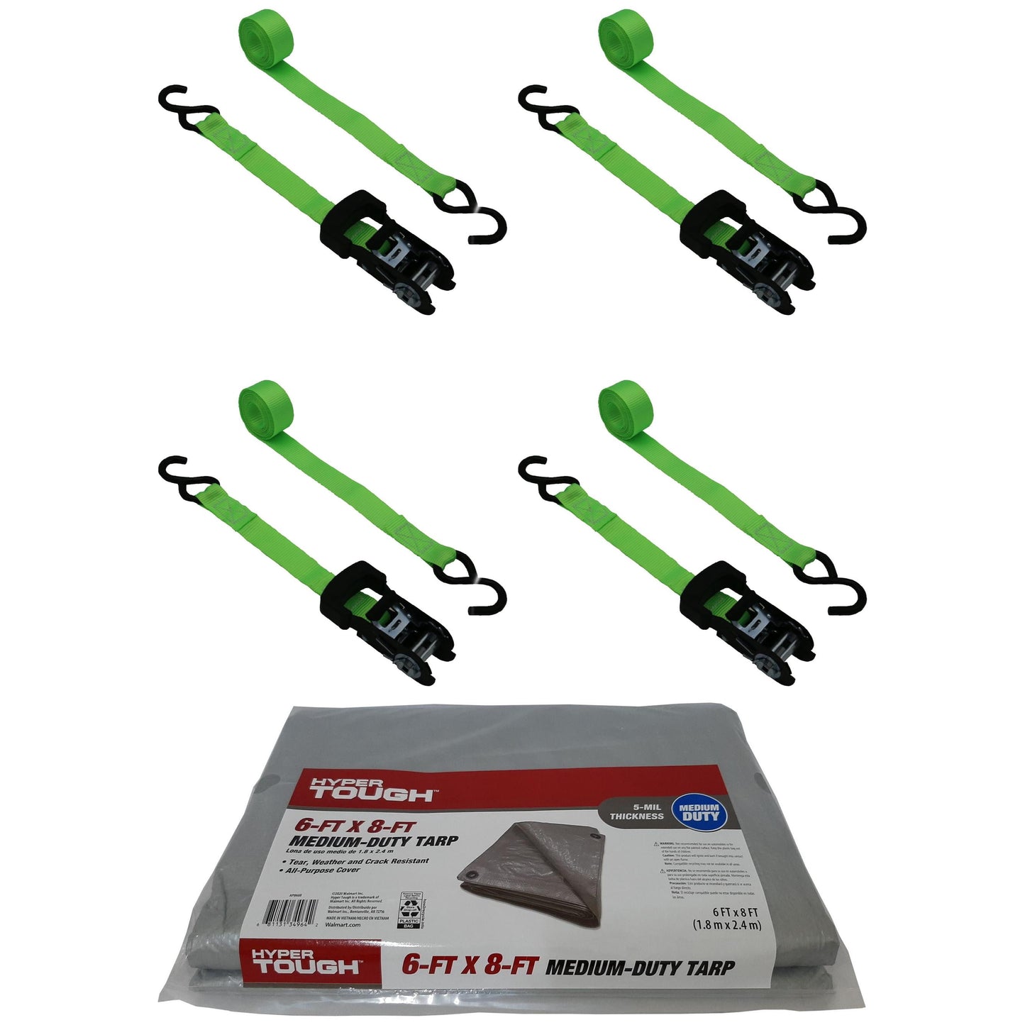 Hyper Tough Tie Down and Tarp Set