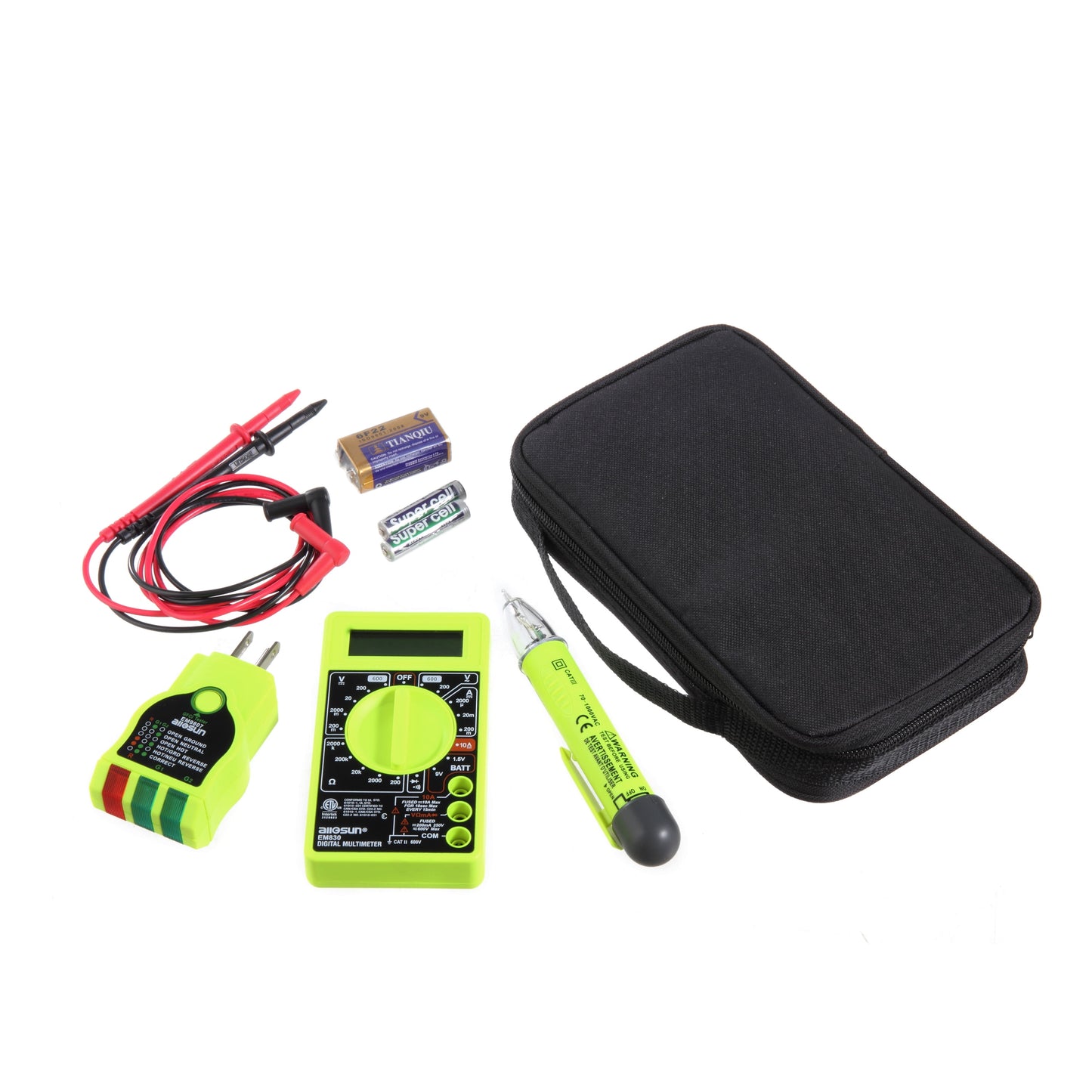Hyper Tough Kit de Probador ElÃ©ctrico de 3 Piezas con Estuche de Almacenamiento TD35070