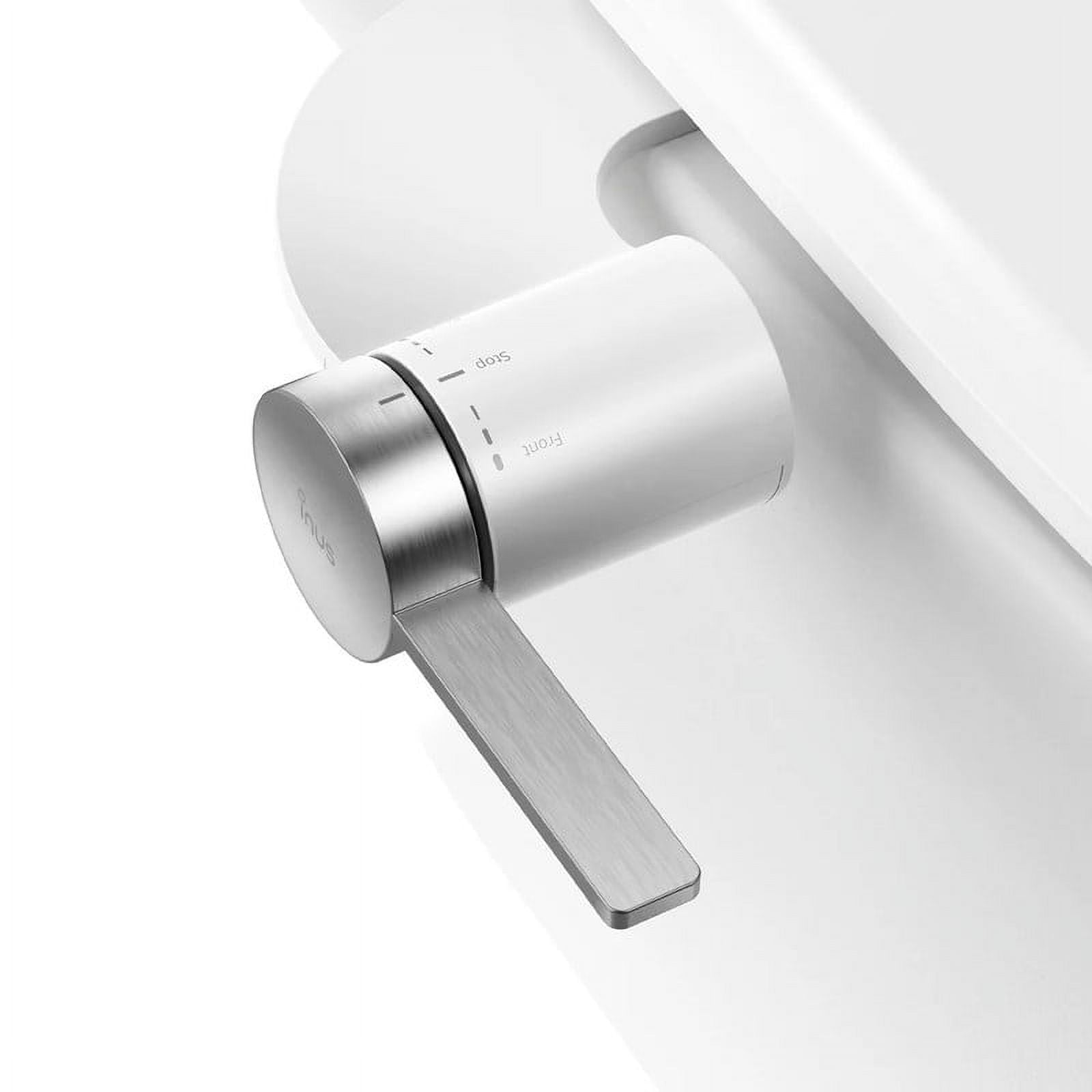 INUS M3C3-9XUS  Dual Nozzle Bidet Attachment for Existing Toilets Seat,Slim Non-Electric Bidet Toilet Seat Attachment with Easy-to-Hold Design Control-Stainless steel