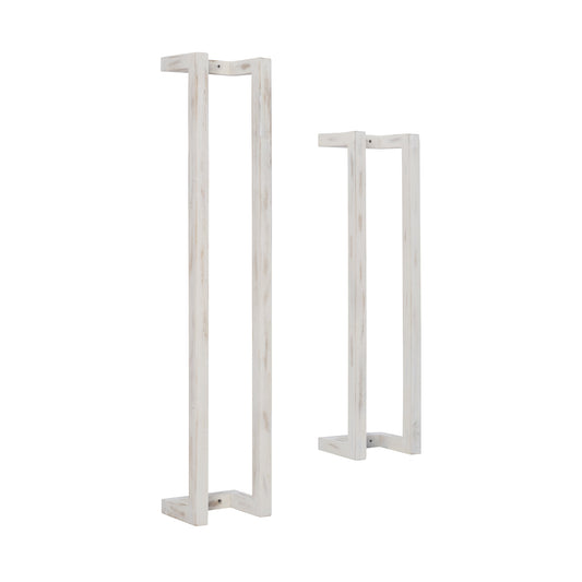 Powell Janelle Set of 2 White Wood Wall-Mounted Bathroom Towel Rack