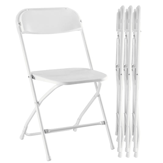 Jopath Folding Chair 4 Pack,Indoor Outdoor Black Plastic Folding Chair with Steel Frame for Events Office Wedding Party Picnic Kitchen Dining,Black