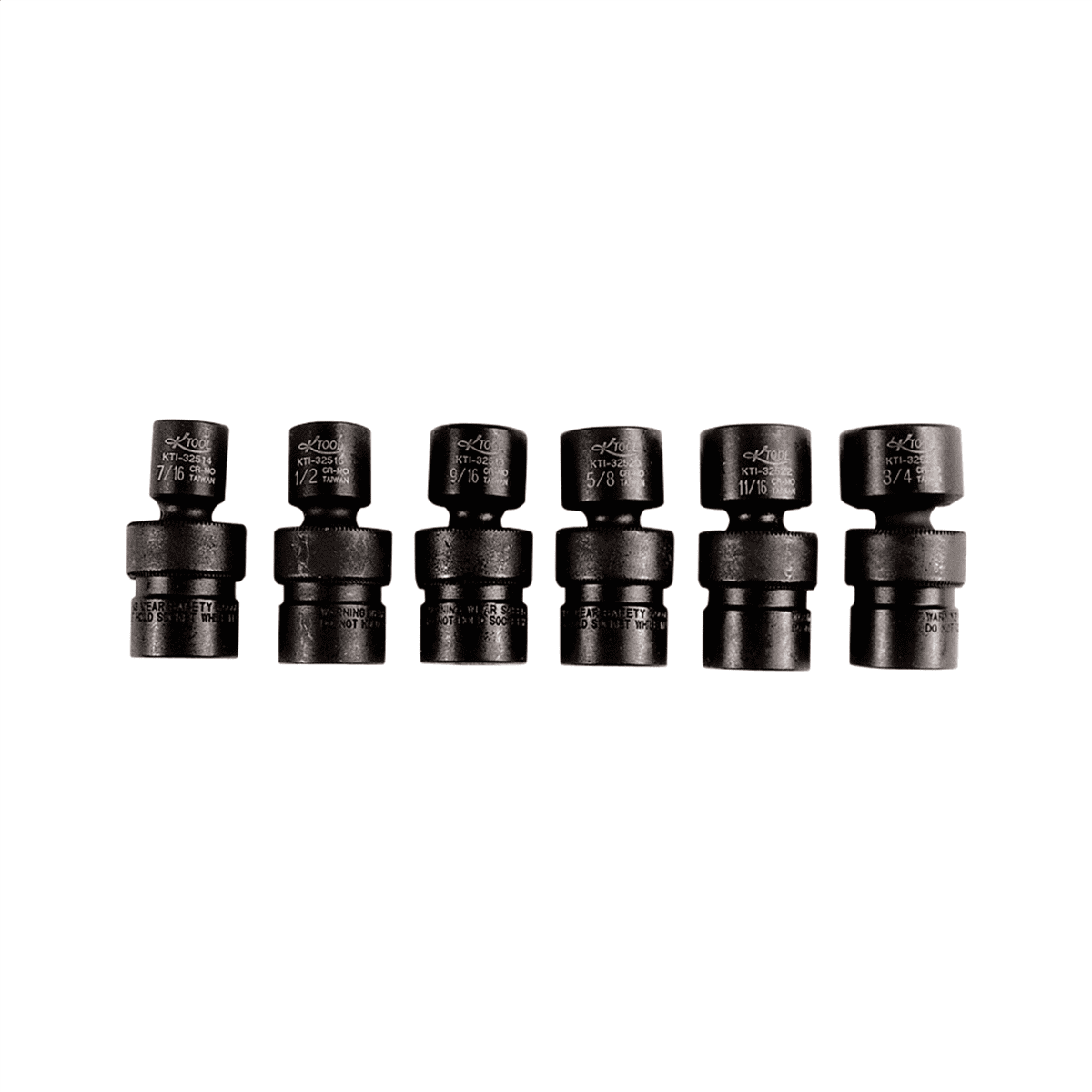 K Tool International 32500 3/8 Inch Drive Thin Wall Impact Socket Set 6 Piece