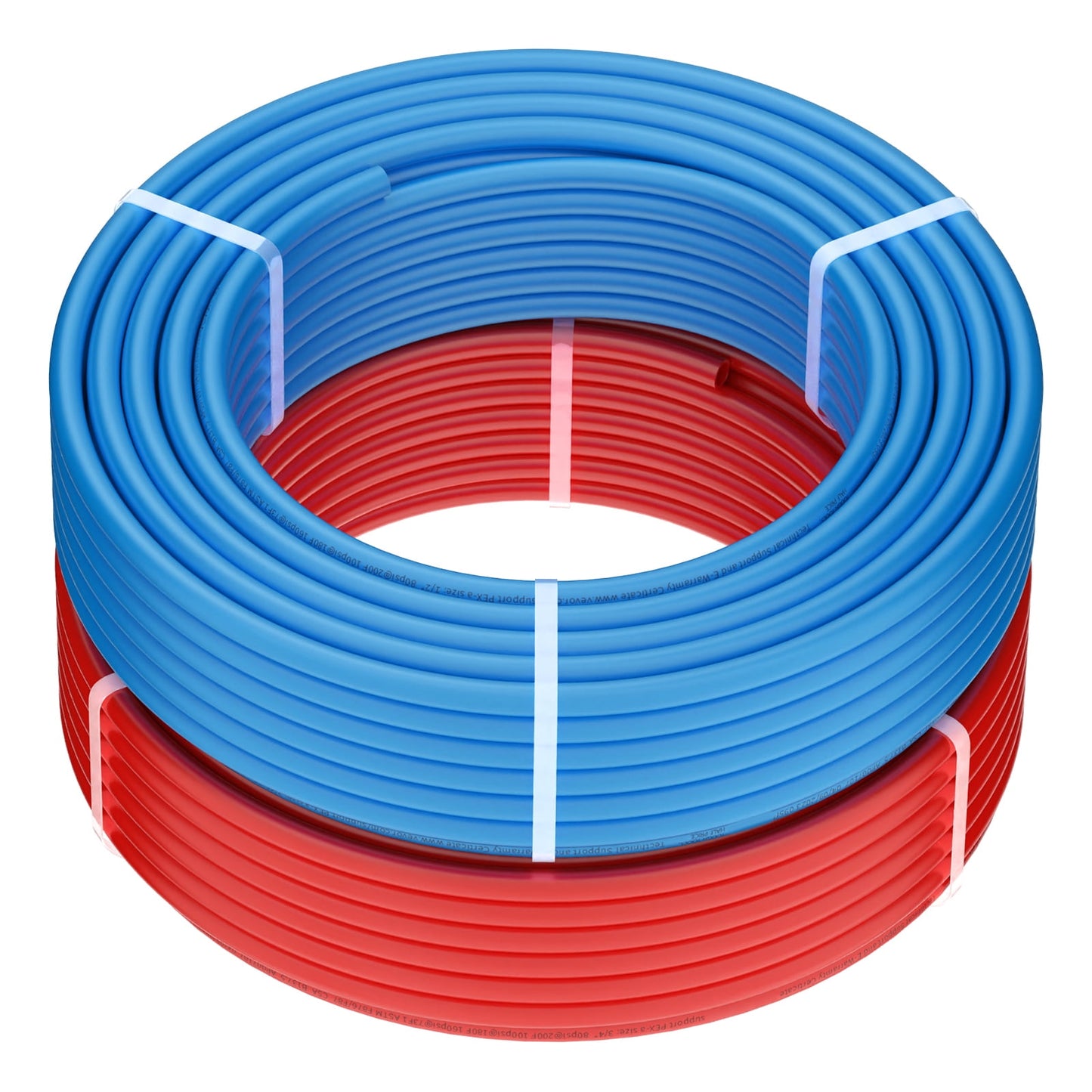 KFFKFF 1/2 Inch PEX-A Pipe Tubing, 2 Rolls of 100 Feet for Hot and Cold Water Systems, Flexible Plumbing Solution with Cutter, Blue & Red