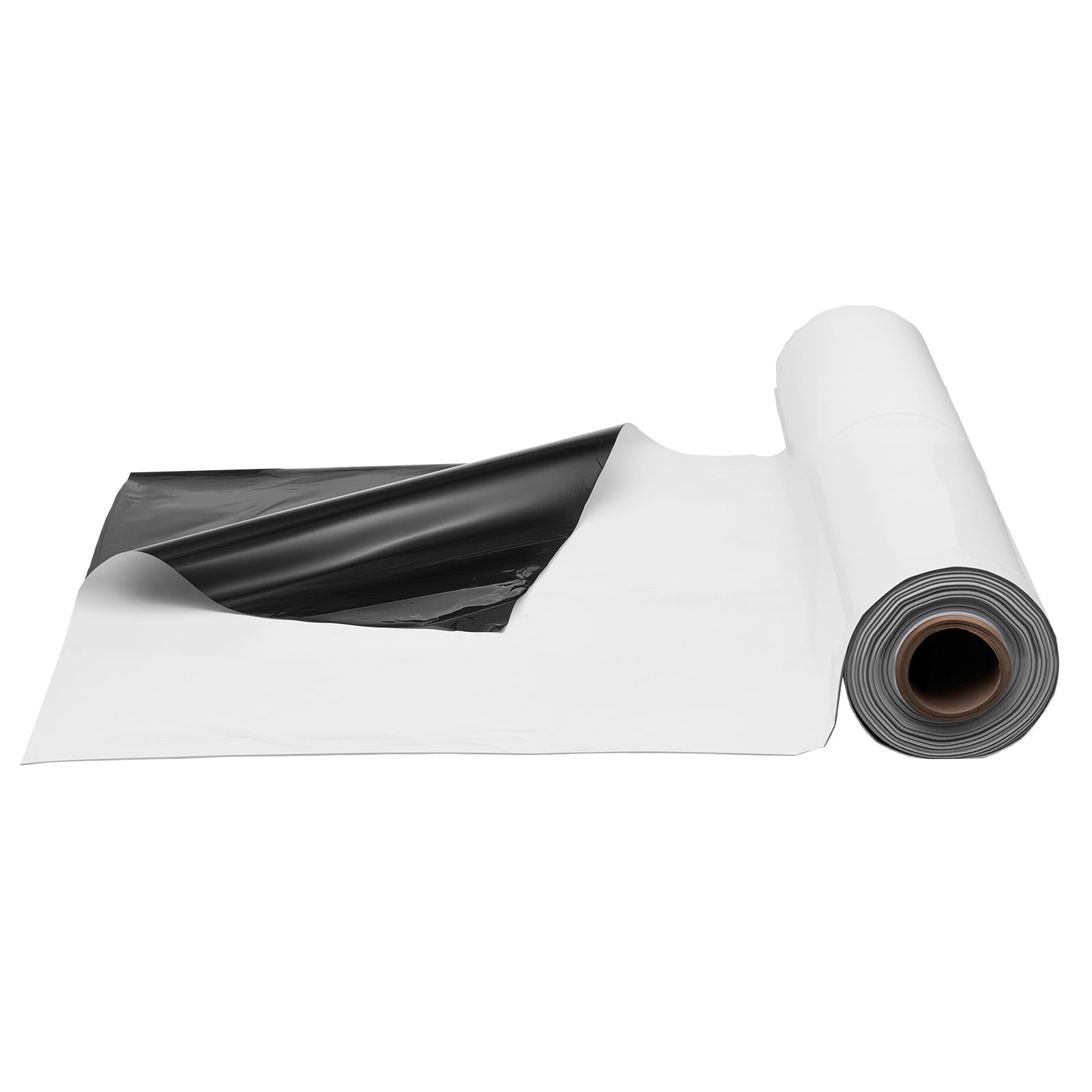 KFFKFF 10Mil Plastic Film, 10 x 100 ft Basement Moisture Shield, Versatile Building Thick Plastic Sheeting, Garden Polyethylene Film Roll, Plastic Covering for Agricultural, Black & White