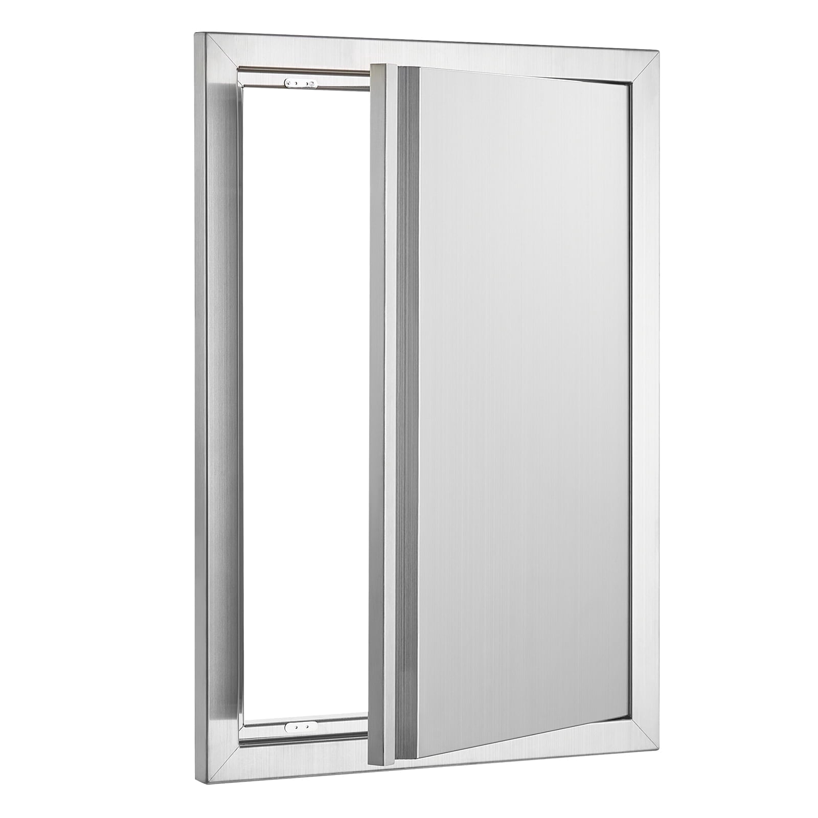 KFFKFF 17W x 24H Inch Single Outdoor Kitchen Access Door, Stainless Steel Flush Mount Design with Recessed Handle, Ideal for BBQ Islands, Grilling Stations, and Outdoor Cabinets