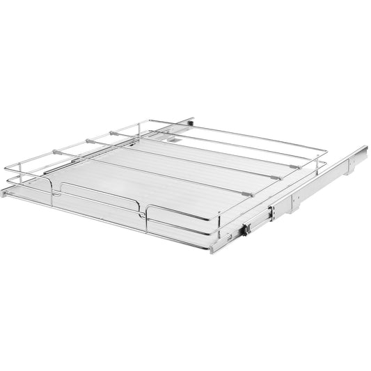 KFFKFF 20"Wx21"Dx2.5"H Pull-Out Cabinet Organizer, Durable Slide-Out Pantry Shelf, Steel Sliding Drawer for Home Storage, Fits 22"Wx22.5"Dx7"H Cabinet Space