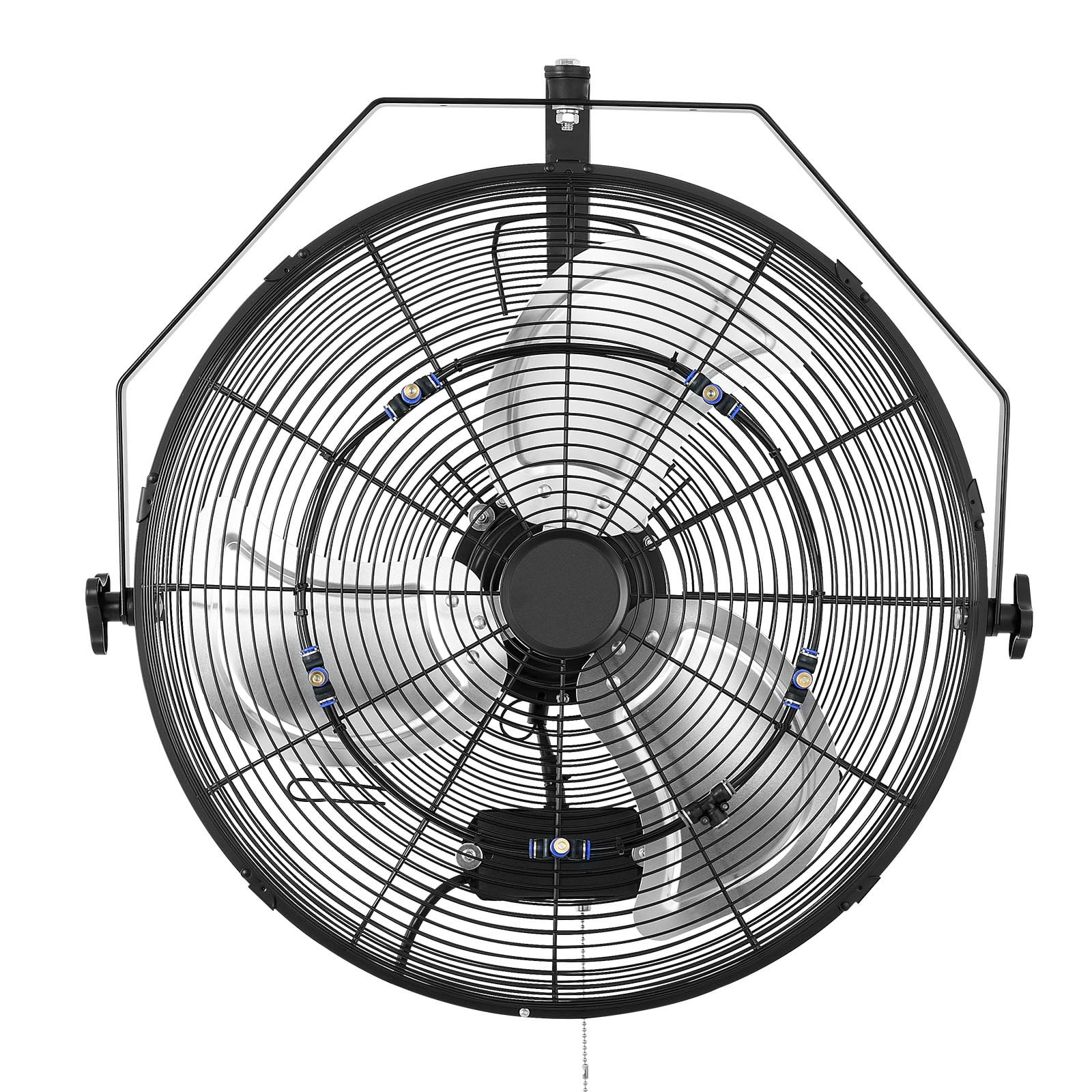 KFFKFF 20-inch Wall-Mounted Fan with Misting Function, IP44 Protection, Adjustable Rotation, 3-Speed Settings, Long Airflow Reach, Ideal for Industrial, Commercial, Garage, and Workshop Use