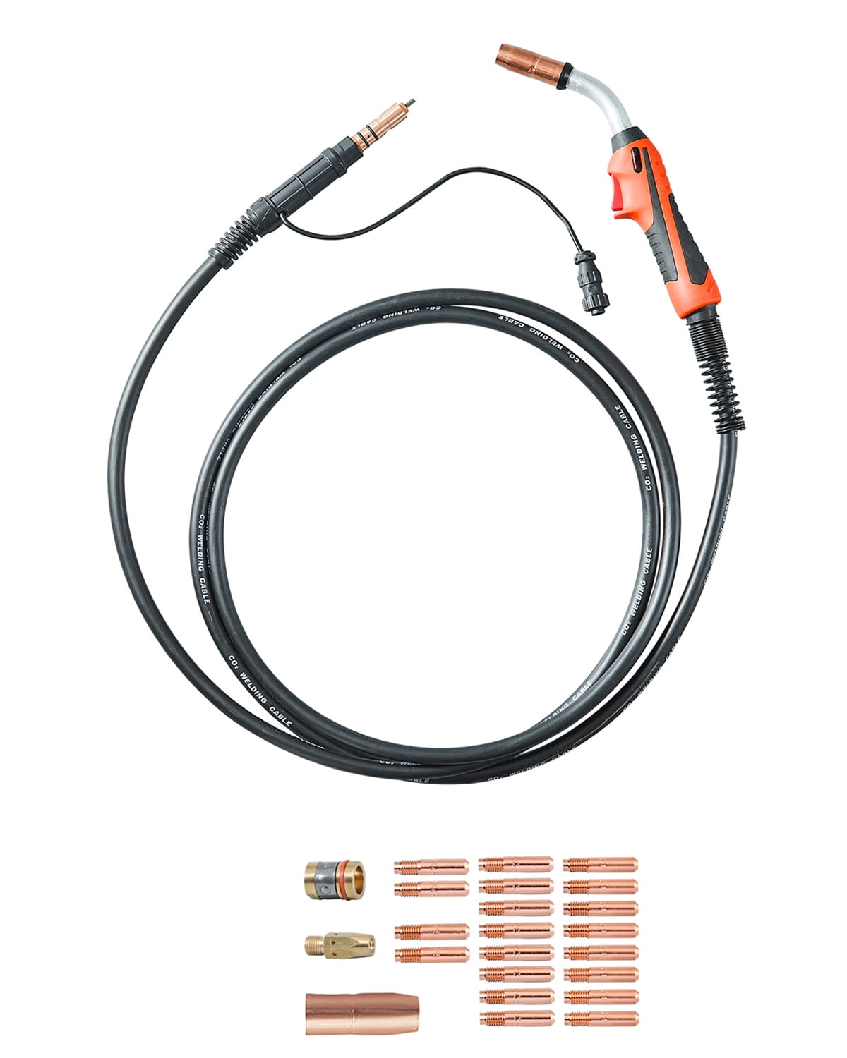 KFFKFF 250Amp MIG Welding Gun with 15FT Cable, Compatible with Millermatic 200-252 Models, Supports 0.030", 0.035", and 0.045" Welding Wires