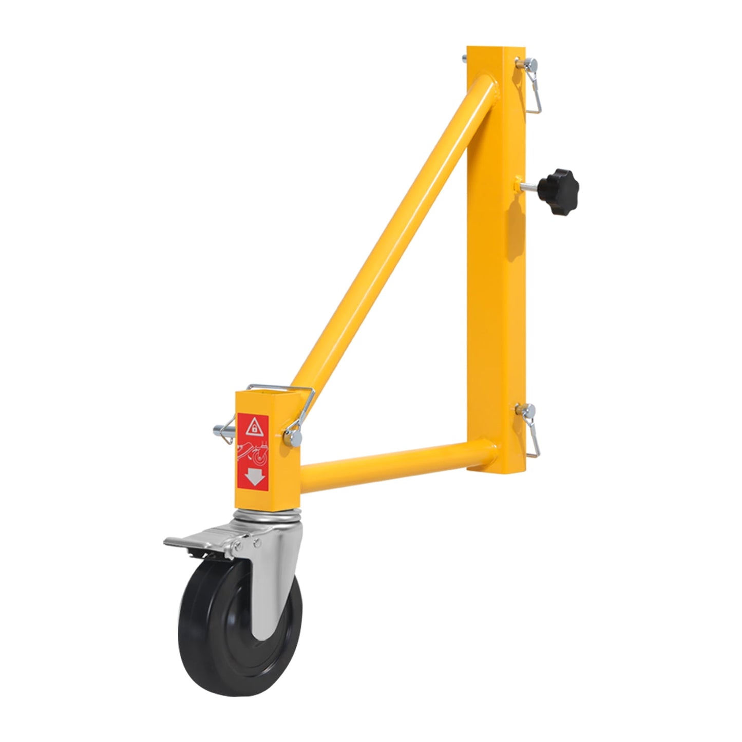 KFFKFF 4-Pack Scaffold Outriggers, 1000 lbs Total Load Capacity, Baker-Style Scaffolding Accessory with Swivel Casters, Durable Carbon Steel Construction with Rust-Resistant Galvanized Finish, Yellow