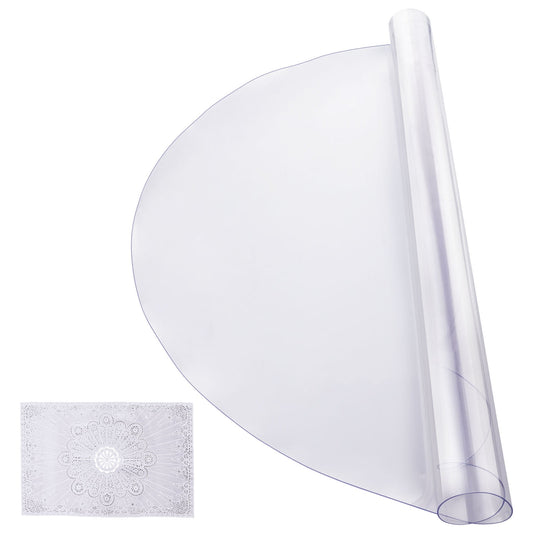 KFFKFF Protector de Mesa de PVC Transparente, 42x42 Pulgadas, Grosor de 2.0mm, Cubierta Redonda para Escritorio, Resistente Al Agua y FÃ¡cil de Limpiar, Ideal para Superficies de Oficina, Comedor y Mesita de Noche