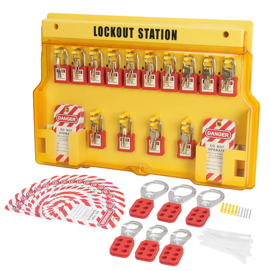 KFFKFF 60 Pack Lockout Tagout Kit Electrical Safety Padlock Hasp Tag Tie Plate