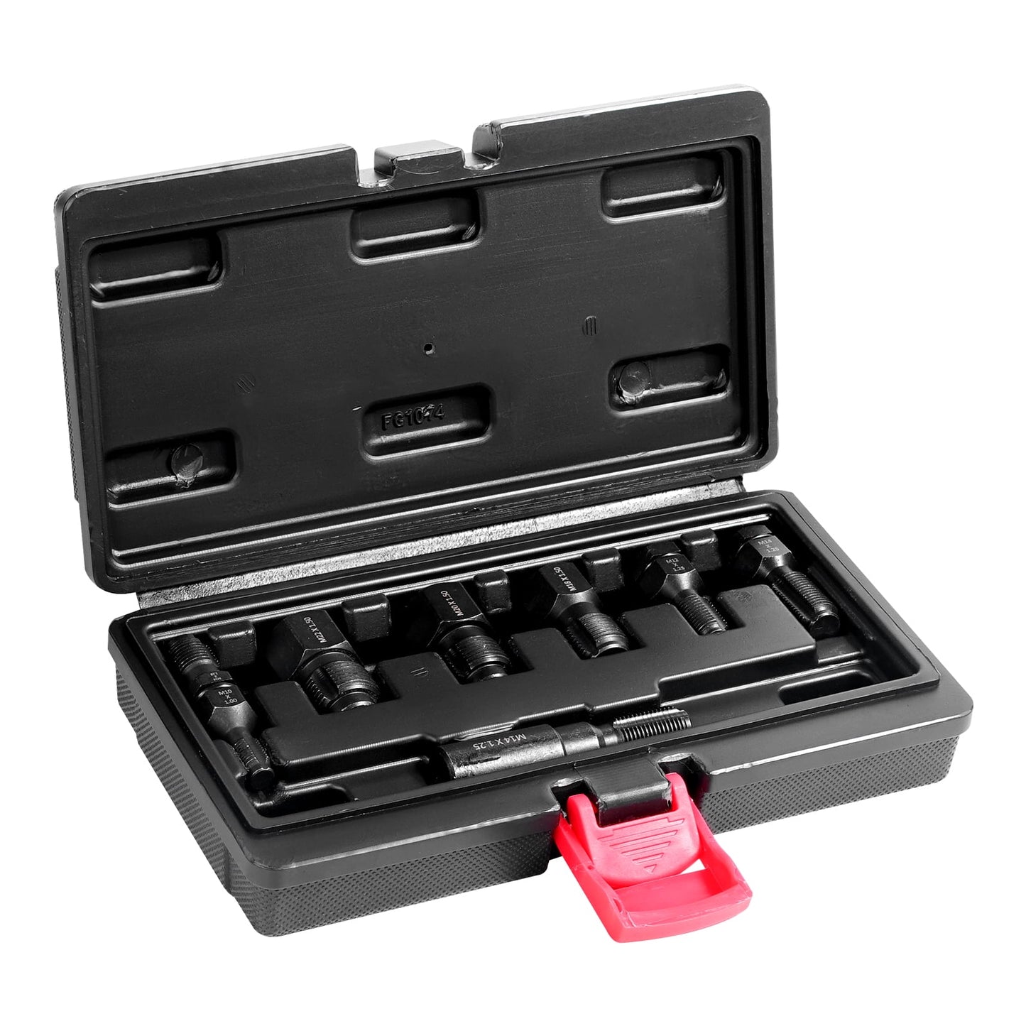KFFKFF 7-Piece Metric Thread Chaser Set, Thread Restorer Tool Kit M10 M12 M14 M18 M20 M22, Rethreading Tools with Storage Case, Durable Carbon Steel for Automotive Thread Repair