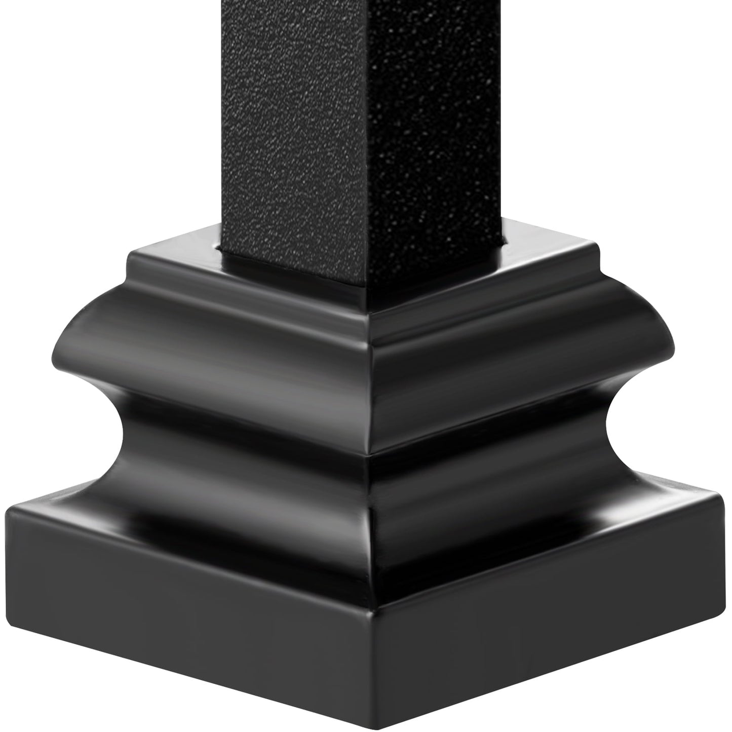 KFFKFF Aluminum Alloy Baluster Shoes with Screw Holes for 1/2 Inch Square Staircase Balusters, Satin Black Finish (50 Pcs)