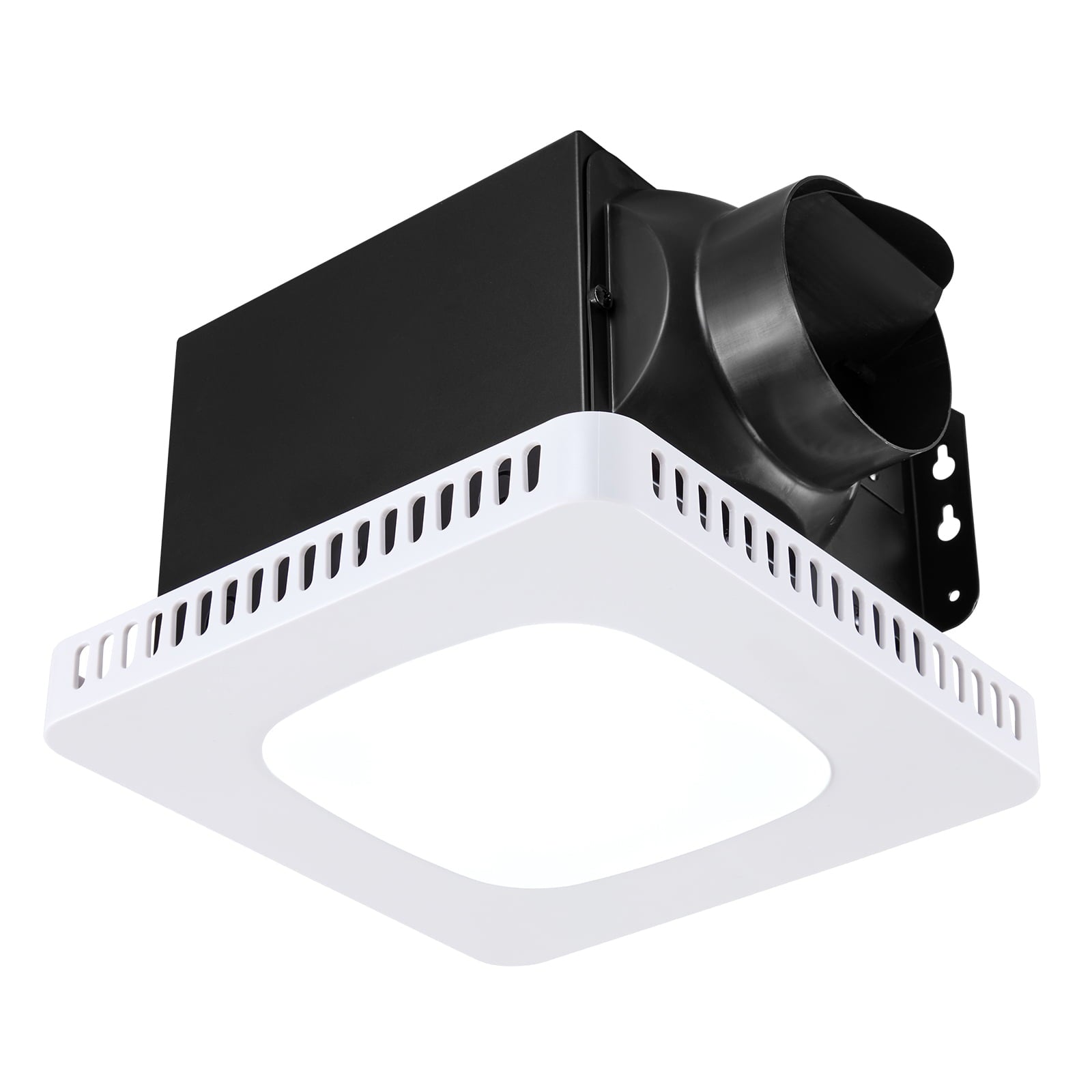 KFFKFF Bathroom Exhaust Fan with LED Light, 130 CFM Ventilation Fan with Adjustable Color Temperature, Quiet 1.5 Sones Operation, Durable AC Motor for Laundry, Storage, and Home Use, White