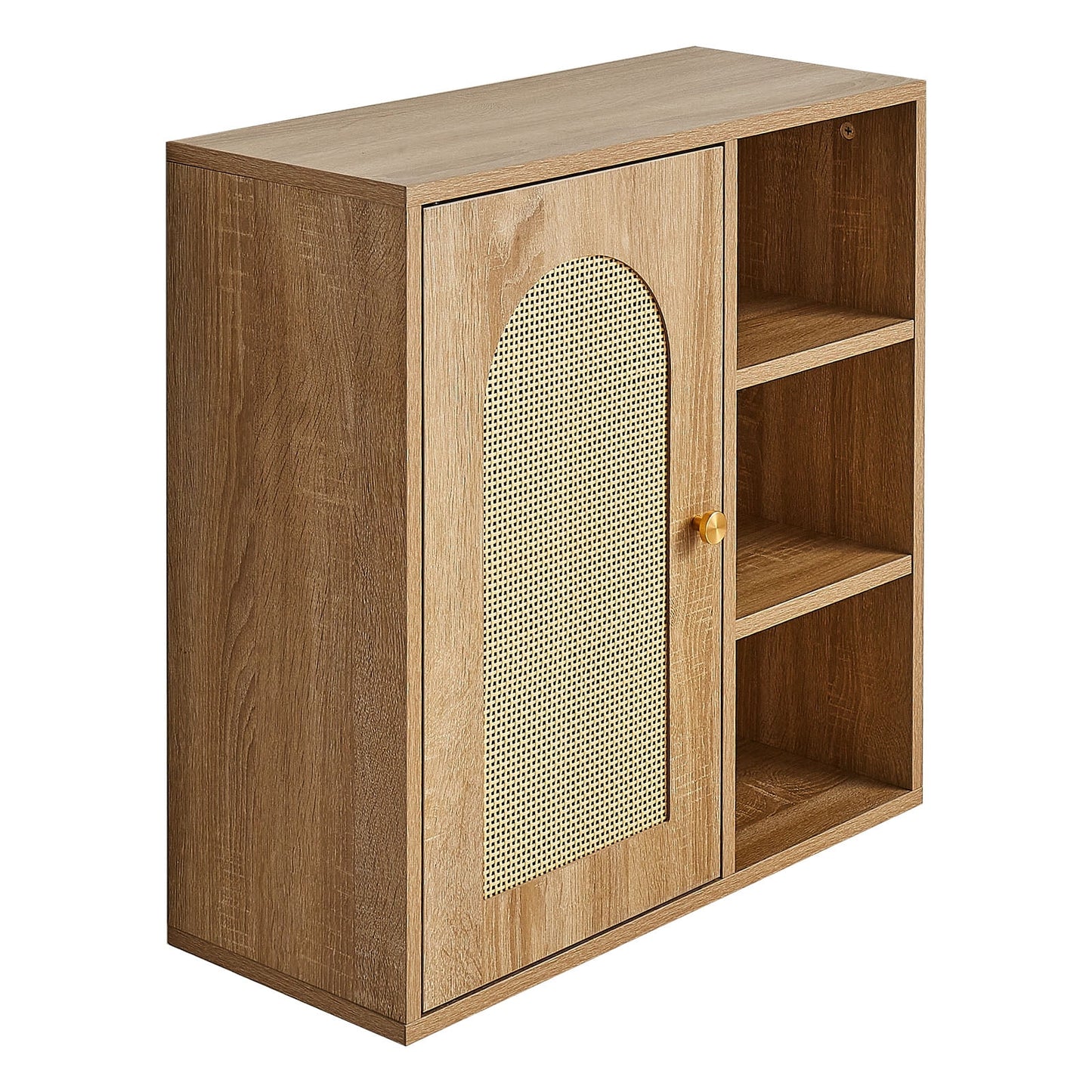 KFFKFF Bathroom Wall Cabinet with Adjustable Shelf and 5 Height Levels, Wall-Mounted Organizer for Over-the-Toilet Storage, Medicine Cabinet with Shelves for Kitchen, Laundry Room, or Restroom