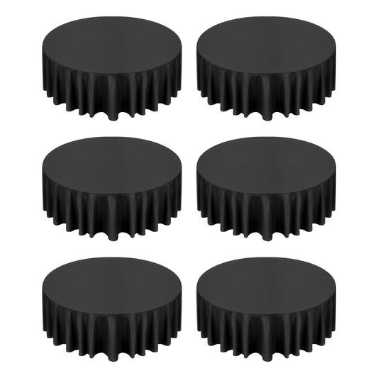 KFFKFF Black Round Tablecloths 6 Pack, 120-Inch Diameter, Durable and Wrinkle-Resistant, Machine Washable Polyester Fabric Covers for Weddings, Parties, Banquets, and Formal Gatherings