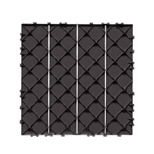 KFFKFF Click-Together Deck Tiles, Set of 36, 12"x12" Covering 36 sq. ft, Durable Plastic Outdoor Ground Cover, Suitable for All Climates, Ideal for Patio, Porch, Poolside, Balcony, Backyard
