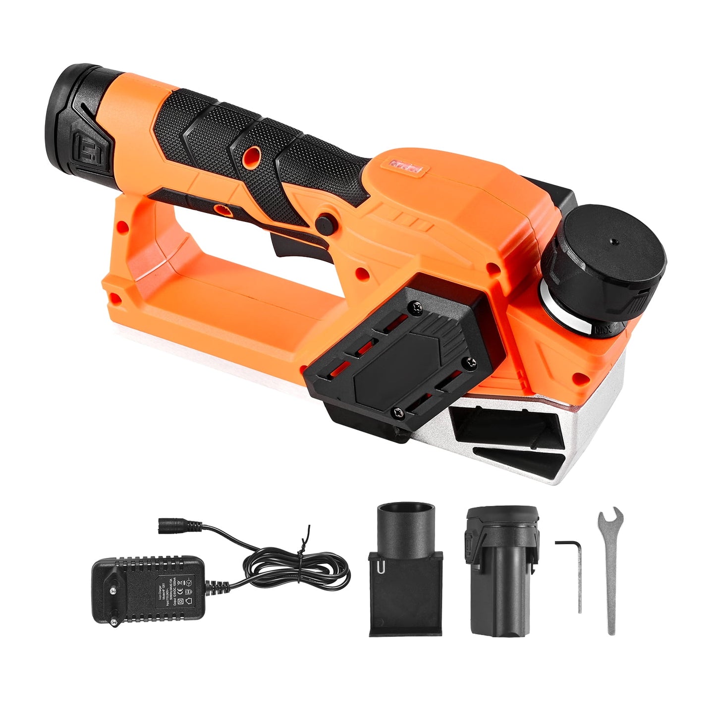 KFFKFF Cordless Handheld Electric Wood Planer, 9.84 x 4.72 x 4.72 in