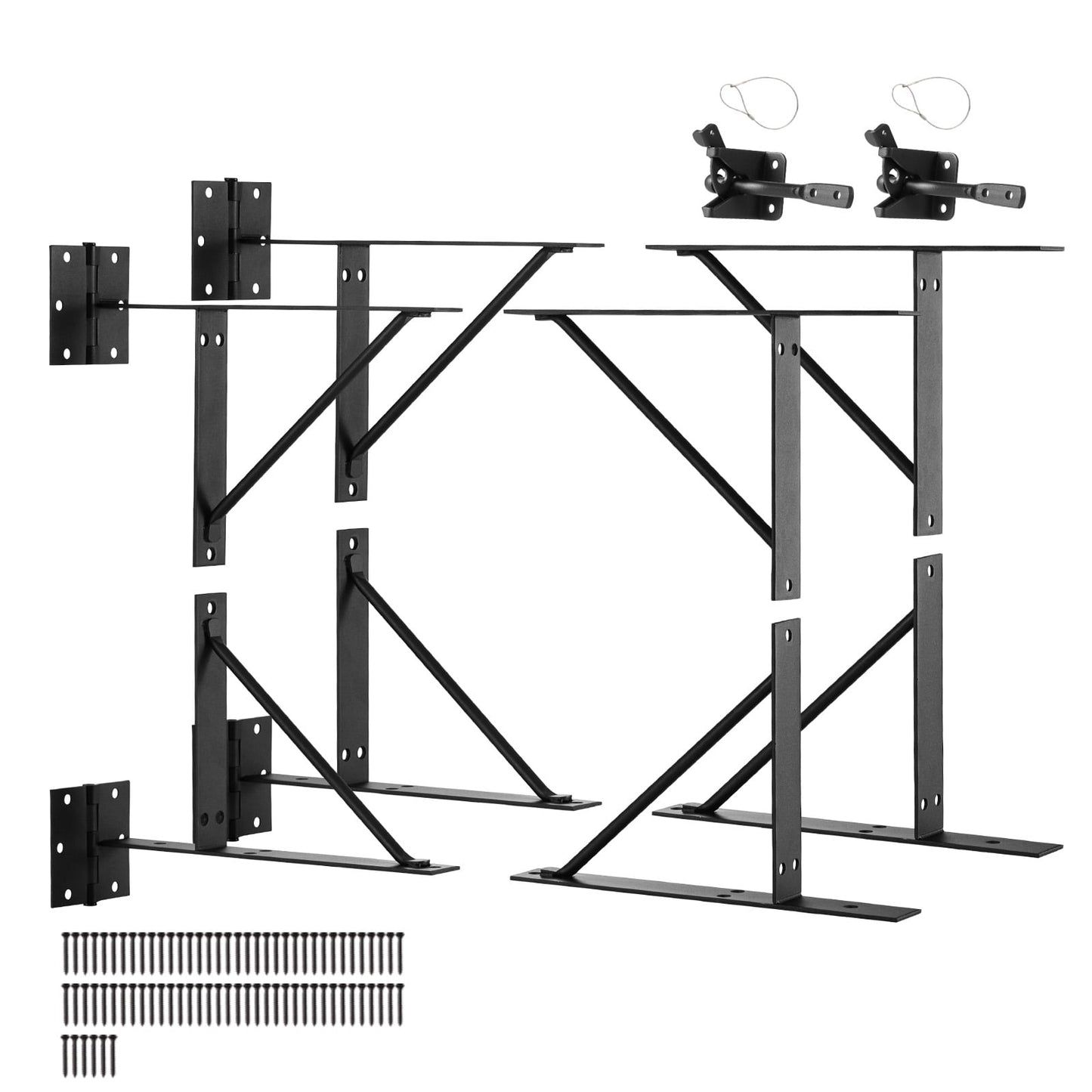 KFFKFF Corner Support for Gates, Pack of 2, Sag Prevention Gate Structure Kit, Gate Support with Secure Lock, Bolts, Suitable for Shed Entrances, Enclosure Gates, Access Gates, Stable Entrances