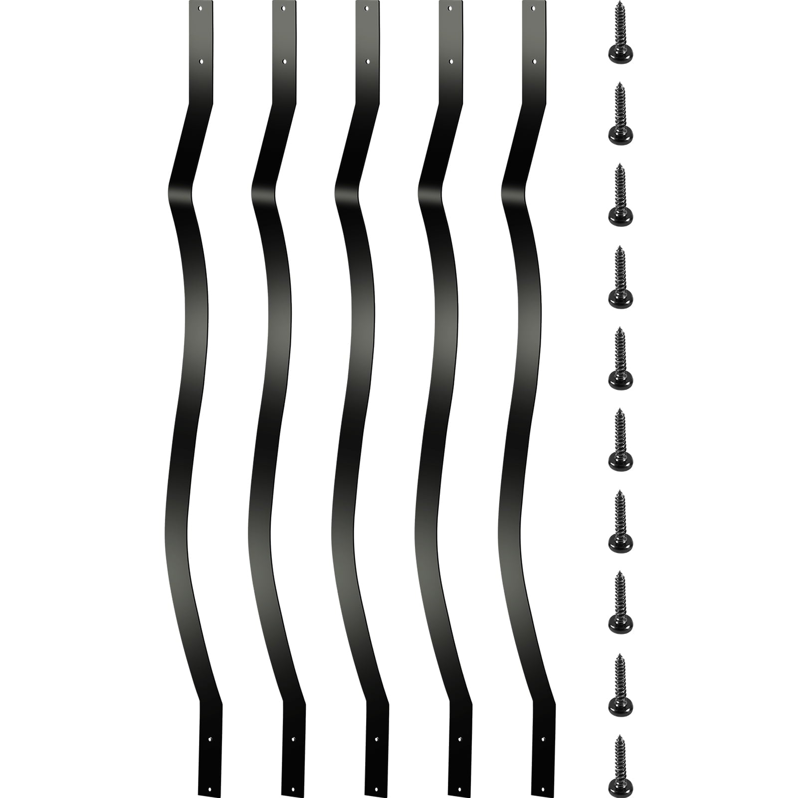 KFFKFF Deck Balusters, Set of 26 Metal Deck Spindles, 32.25"x1" Staircase Baluster inclusive of Screws, Aluminum Alloy Deck Railing compatible with Wood and Composite Deck