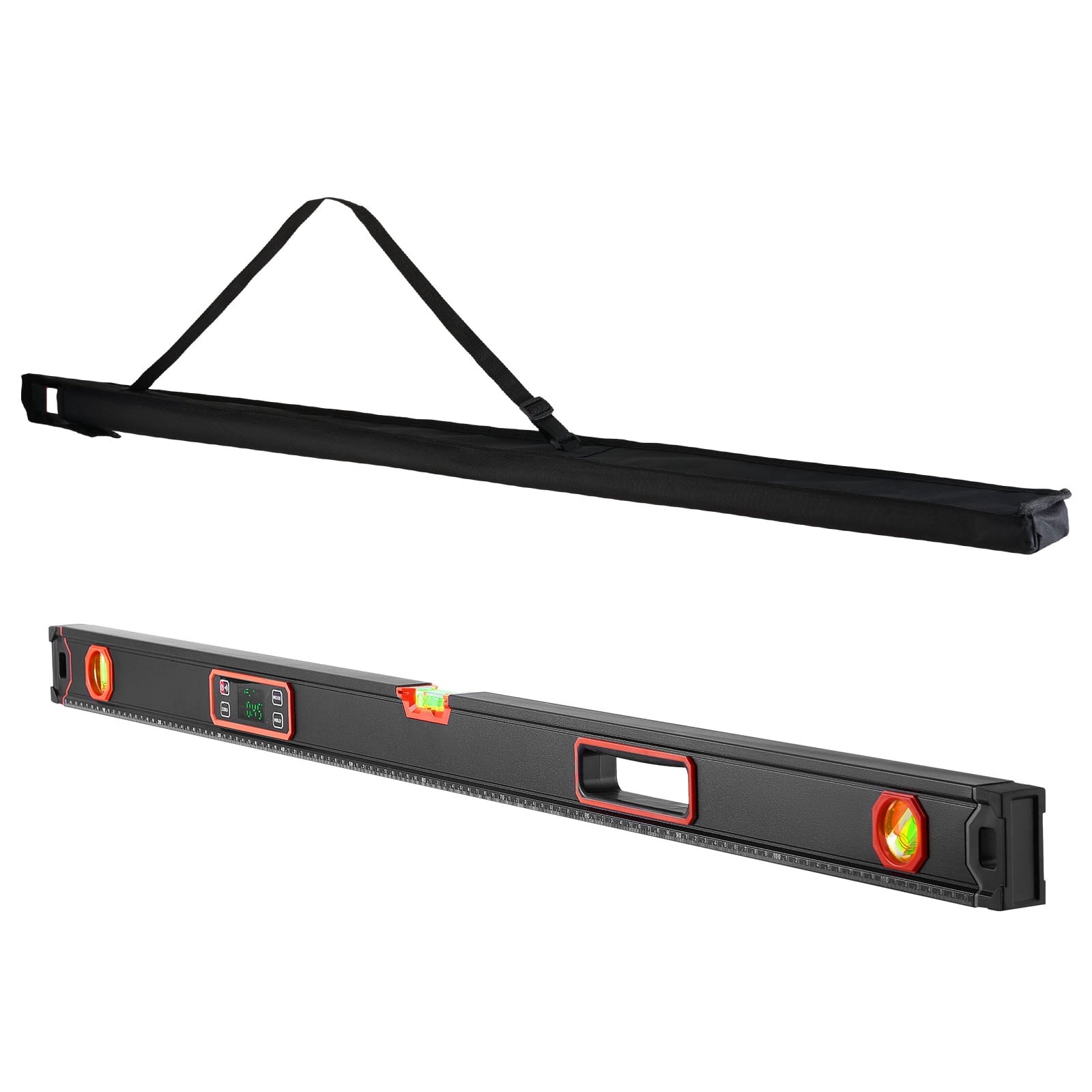 KFFKFF Digital Level, 48-Inch Magnetic Electronic Tool with LED Backlit Display, 360Â° Measurement Capability, Bubble Vials at 0Â°/45Â°/90Â°, IP54 Rated for Construction, Carpentry, and Home Improvement