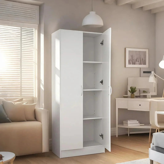 KFFKFF Gabinete de Comedor, Unidad de Almacenamiento de Alimentos Independiente de 60 Pulgadas con Tres Repisas Ajustables, Capacidad de Peso de 110 Libras, Construido con Madera de IngenierÃ­a Duradera para Cocinas de Plano Abierto