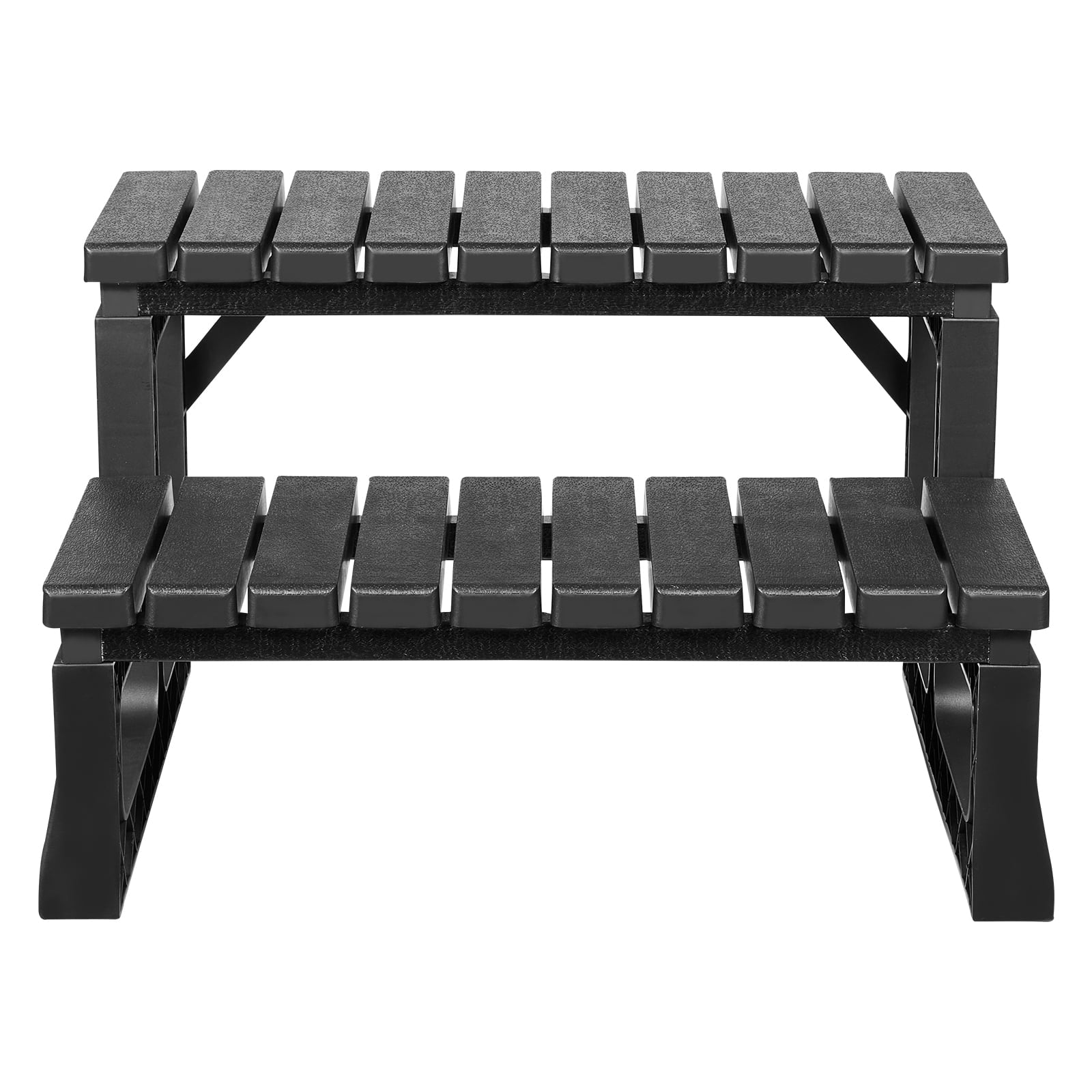 KFFKFF Durable 2-Step Hot Tub Stairs, 23.6" Wide PP Outdoor Spa Steps, 320 lbs Capacity, for Pools, Patios & Decks
