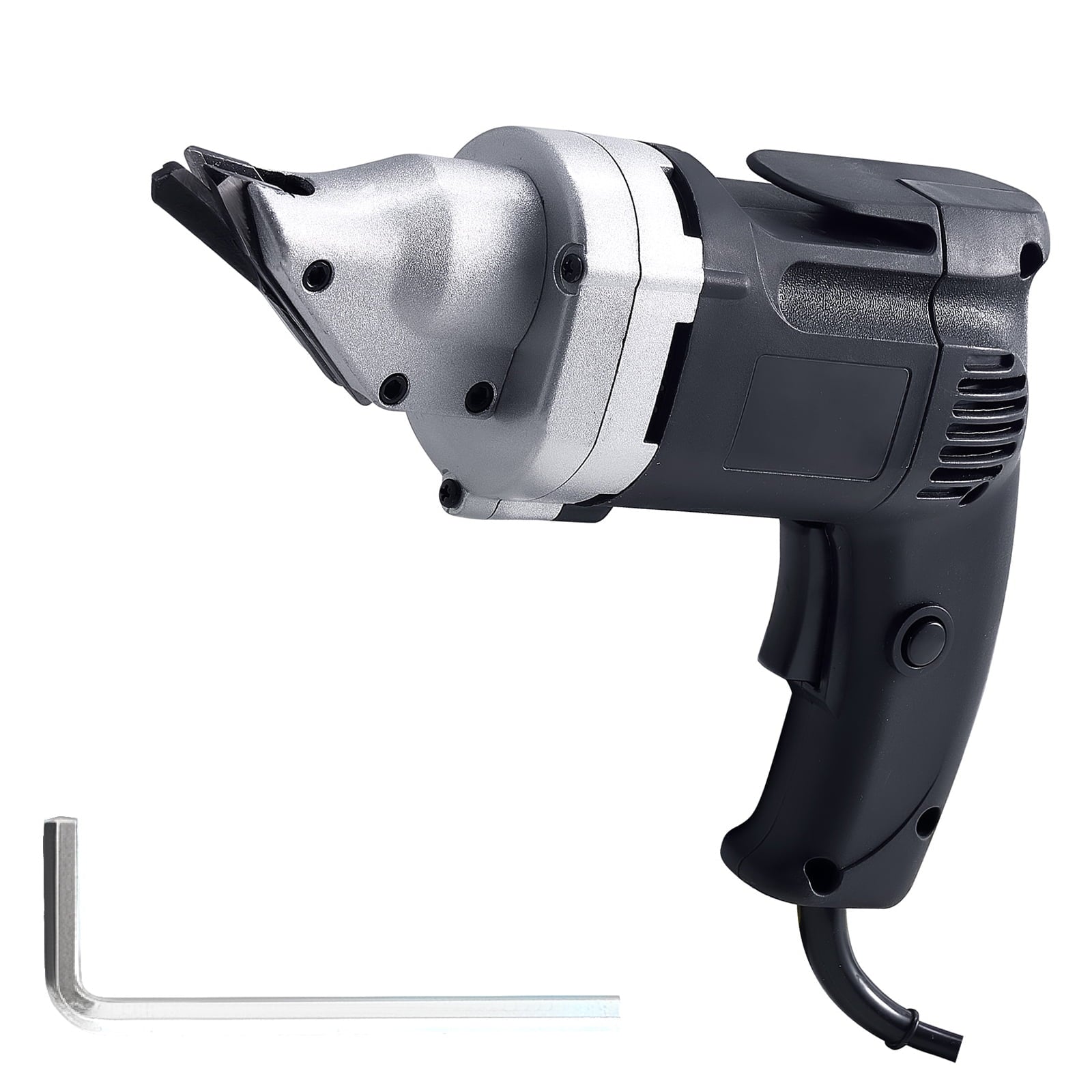 KFFKFF Electric Metal Shear, 4.0-Amp Corded Sheet Cutter with Rotating Head, Adjustable Speed, Smooth Cutting for 18GA Galvanized Steel, 20 GA Stainless Steel, 2500 SPM